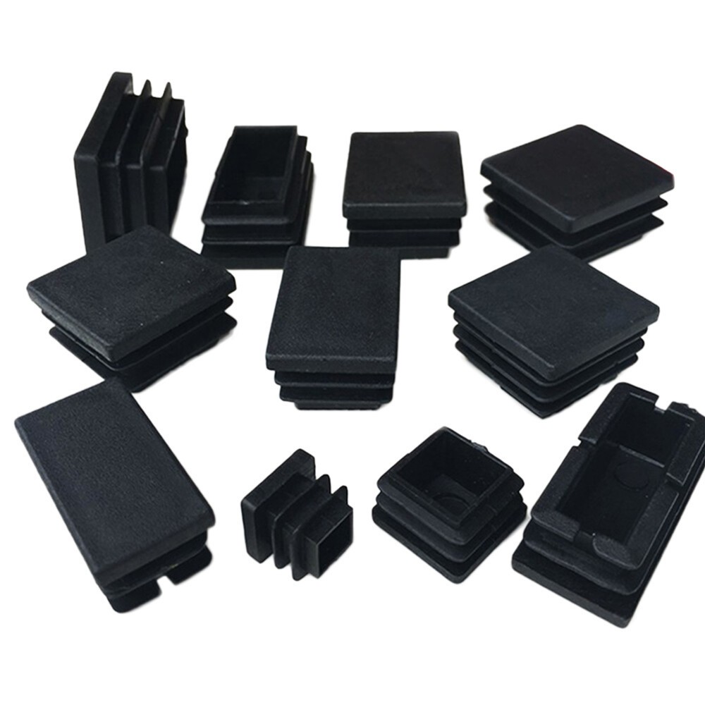 Rectangle,Square Plastic Blanking End Cap Pipe Tube Insert Plug Bung White,Black
