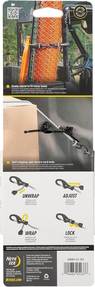 Nite Ize KnotBone 10-48 inches Adjustable Bungee #9 (2 Pack)