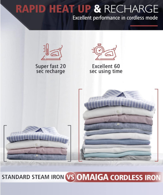 Plancha inalámbrica 1500W con suela cerámica, autolimpieza y apagado seguro