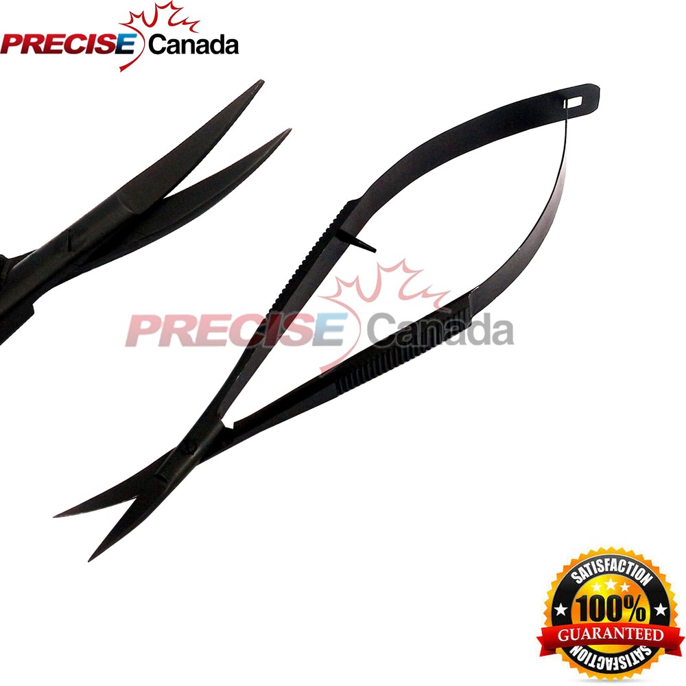 Snip-Eze Easy-Squeeze Scissors 4.5" Curved Black Ophthalmic Surgical Instruments
