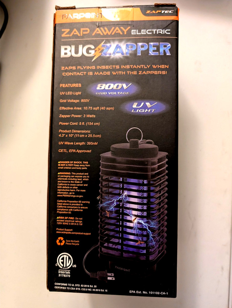 farpoint zap away electric bug zapper 800v