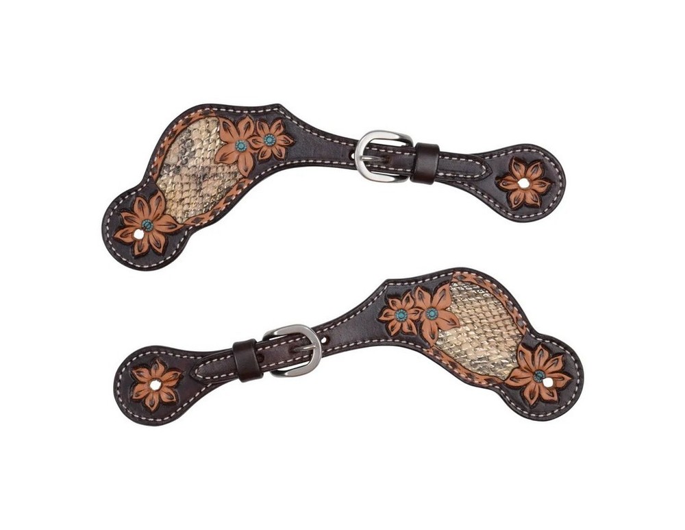 Circle Y Spur Strap Womens Python Pass Leather Turquoise 1039-35-SV