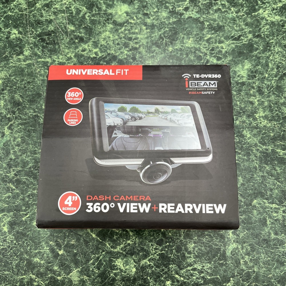 iBeam TE-DVR360 360° Interior Dash Camera With Rearview Camera Bundle