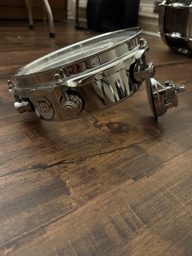DW Design Series Chrome Piccolo Tom with Bracket 8" Pre Owned
