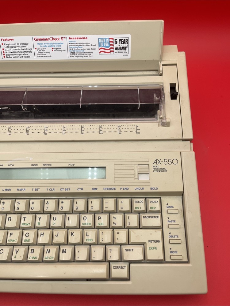 Brother AX-550 Electronic Word Processing Typewriter For Parts. Read