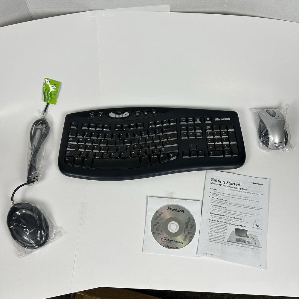 Microsoft wireless desktop combo 3000- keyboard, mouse, receiver - USB