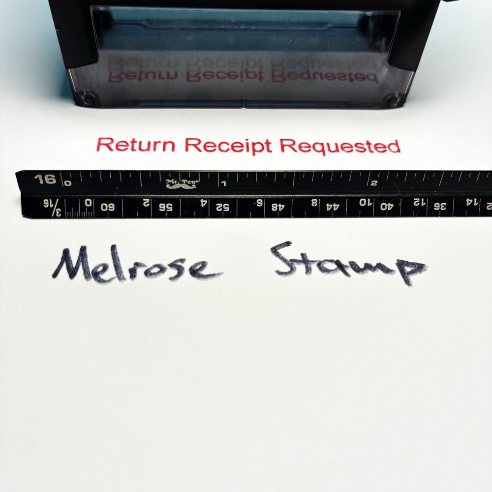 Return Receipt Requested Rubber Stamp Red Ink Self Inking Ideal 4913