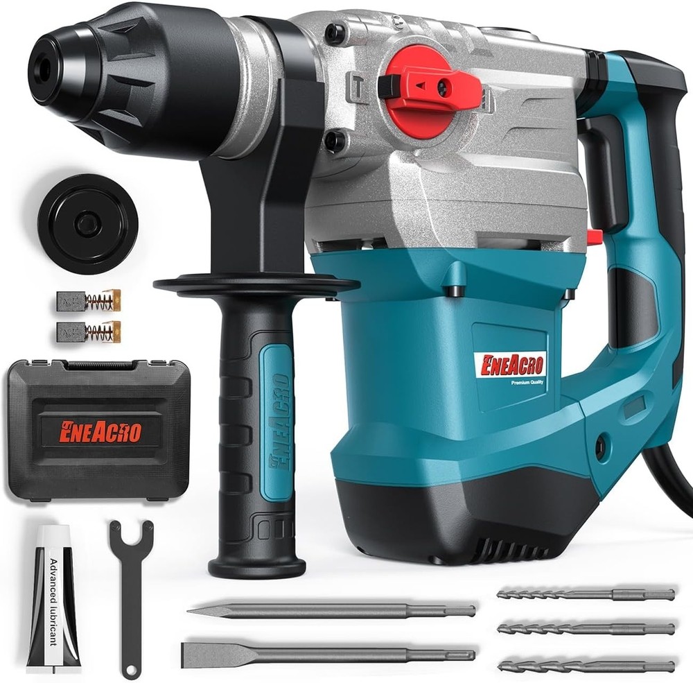 High-Performance Rotary Hammer Drill 13 Amp – 4 Functions with Vibration Control