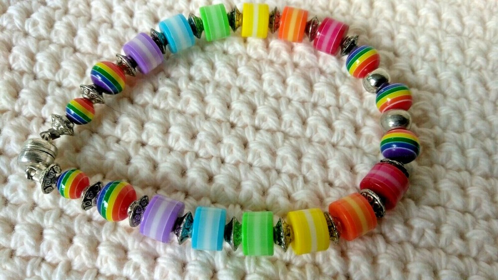 Bracelet / Rainbow Beaded Bracelet / Great Gift