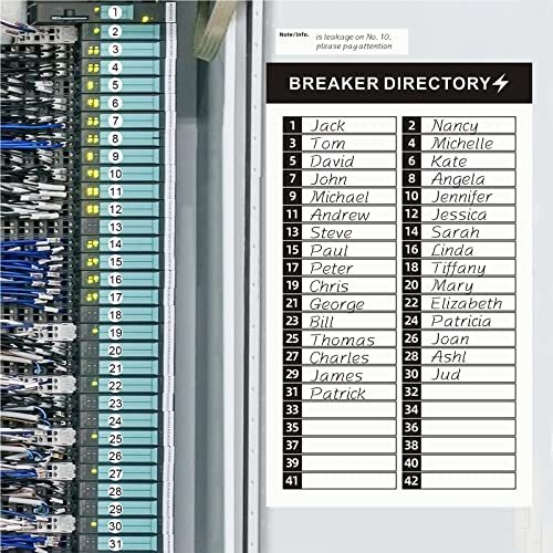 16 Sheets Breaker Panel Labels Electrical Box Sticker Numbers Reusable Adhesive
