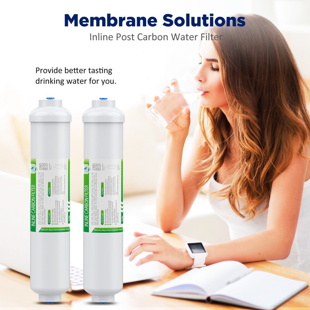 50Pack 10"x2" T33 Inline Post Carbon Replacement Water Filter 1/4" Quick Connect