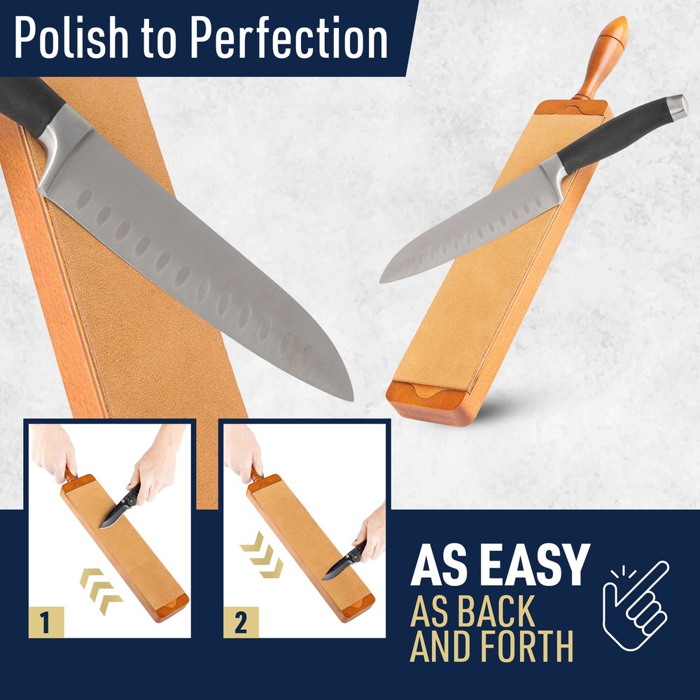 Professional Leather Stropping Kit for Razor Sharp Knives, Chisels & Blades