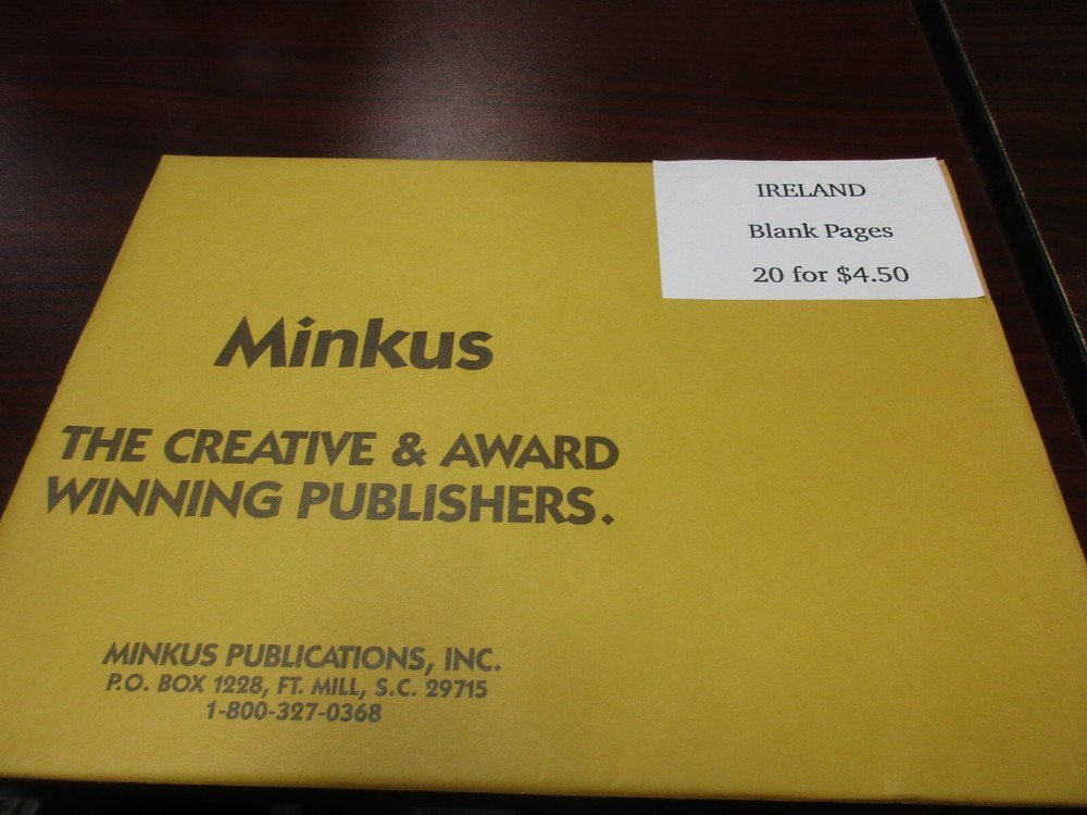 "MINKUS" IRELAND  BLANK PAGES  W/FREE SHIPPING!!!
