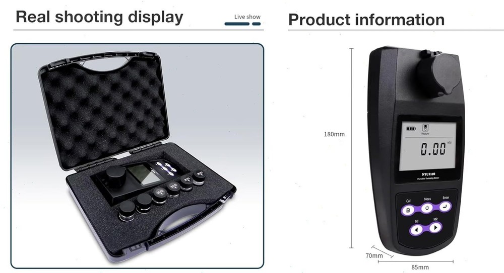 Lab Turbidity Meter with 4 Selectable Measurement Unit Standard Solution 275 EBC