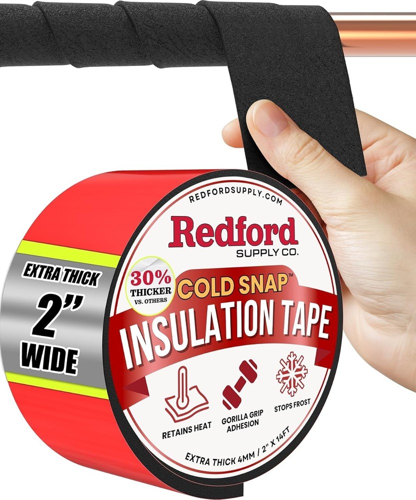 2" x 14ft Pipe Insulation Wrap - Weatherproof Foam for -Round Use