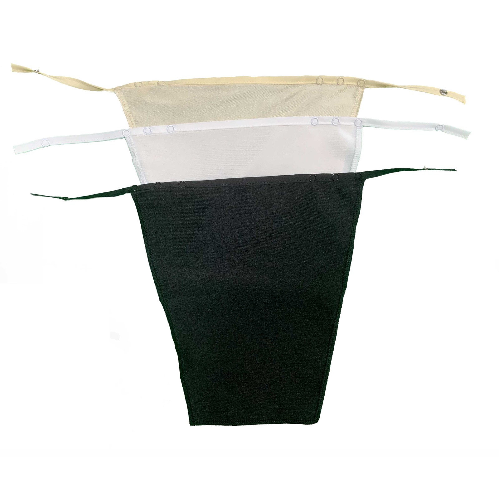 3 Pack Clip-on Mock Camisole Bra Insert Overlay Modesty Panel for Low-Cut Tops