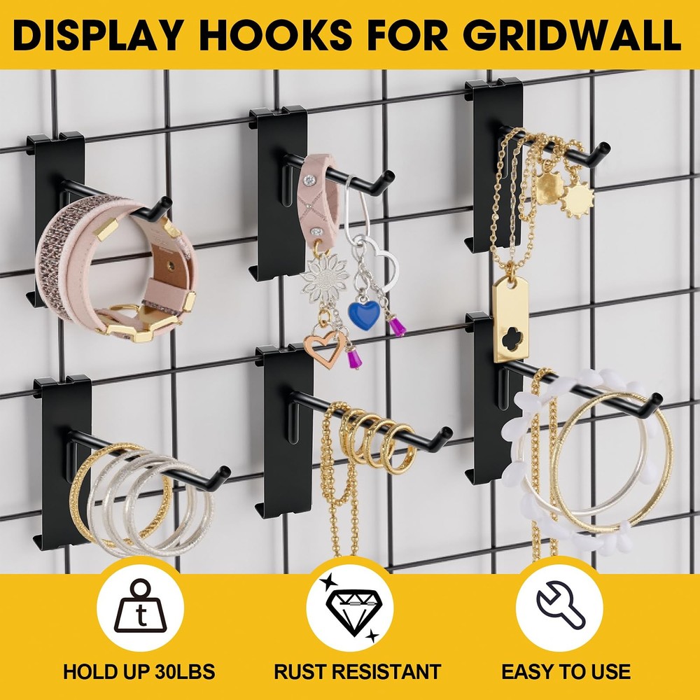Gridwall Hooks 2 Inch 60 Pack Grid Wall Hooks Grid Panel Hooks and Hangers Gr...