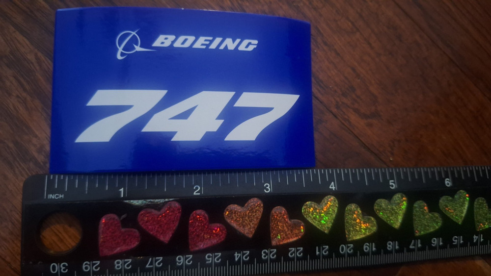 BOEING 747 Rectangular sticker- New