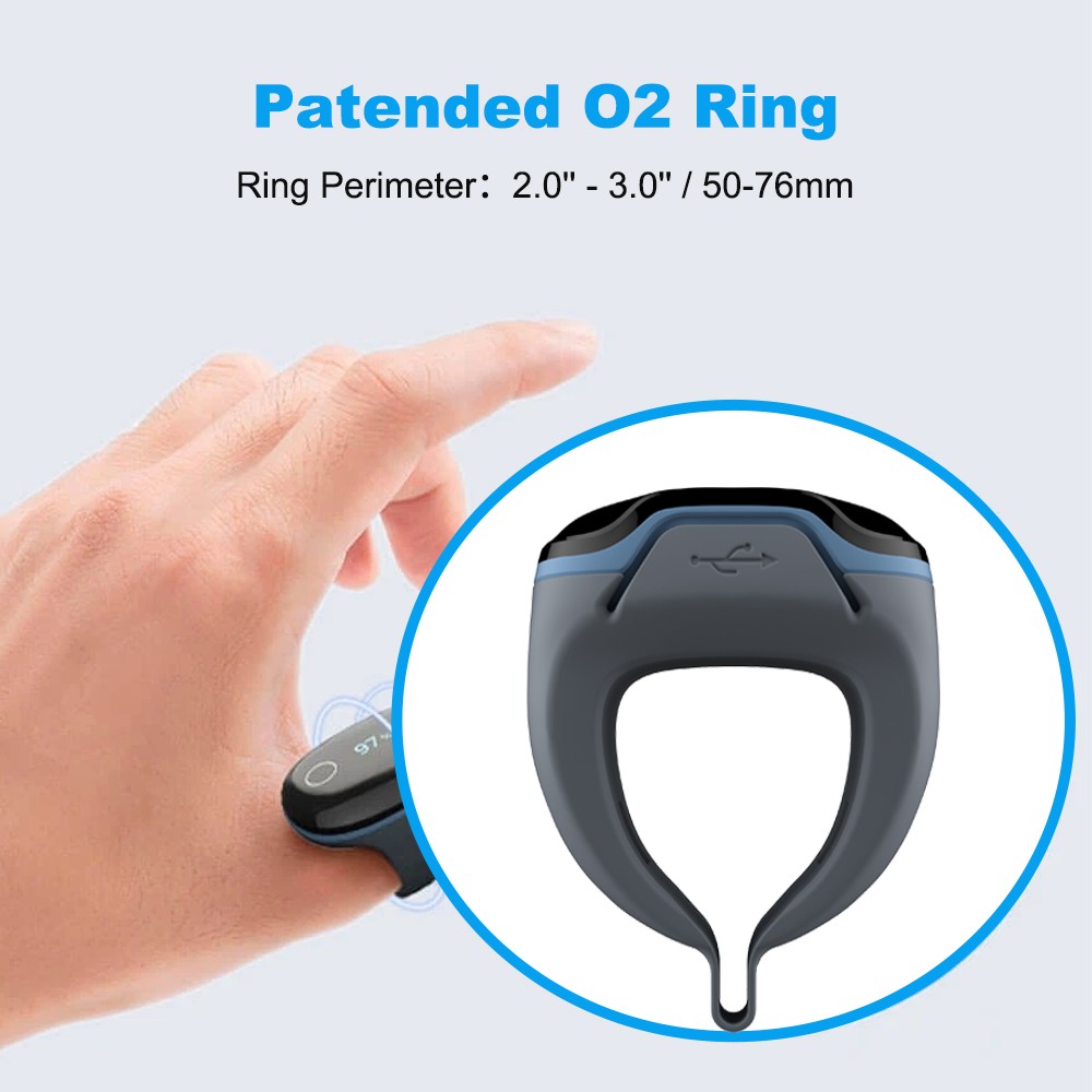 Wellue O2 Ring Pulse Oximeter O2Ring Oxygen Monitor with Free APP and PC Reports