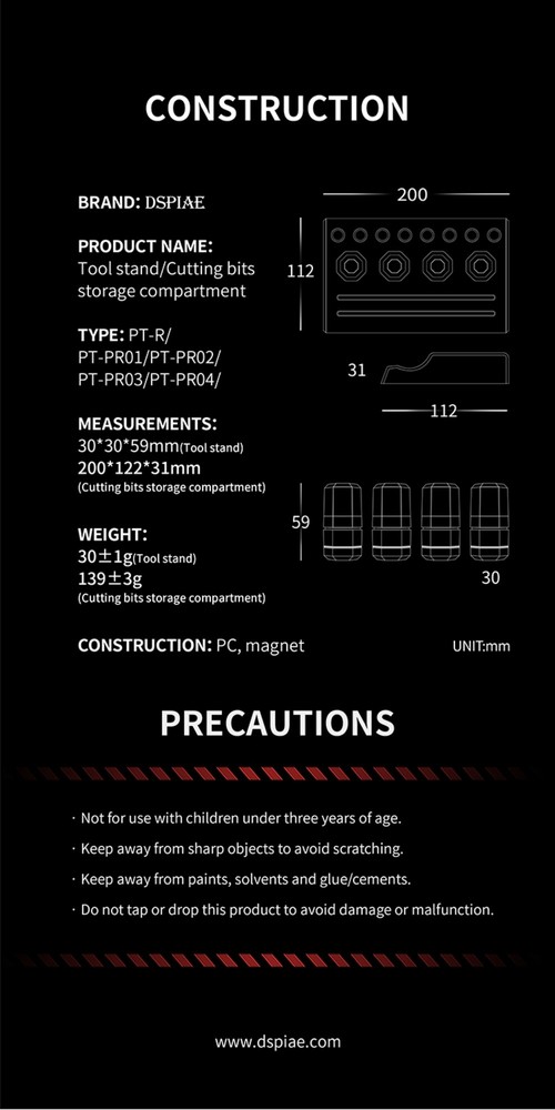 DSPIAE: Tool Stand / Bits Storage Compartments