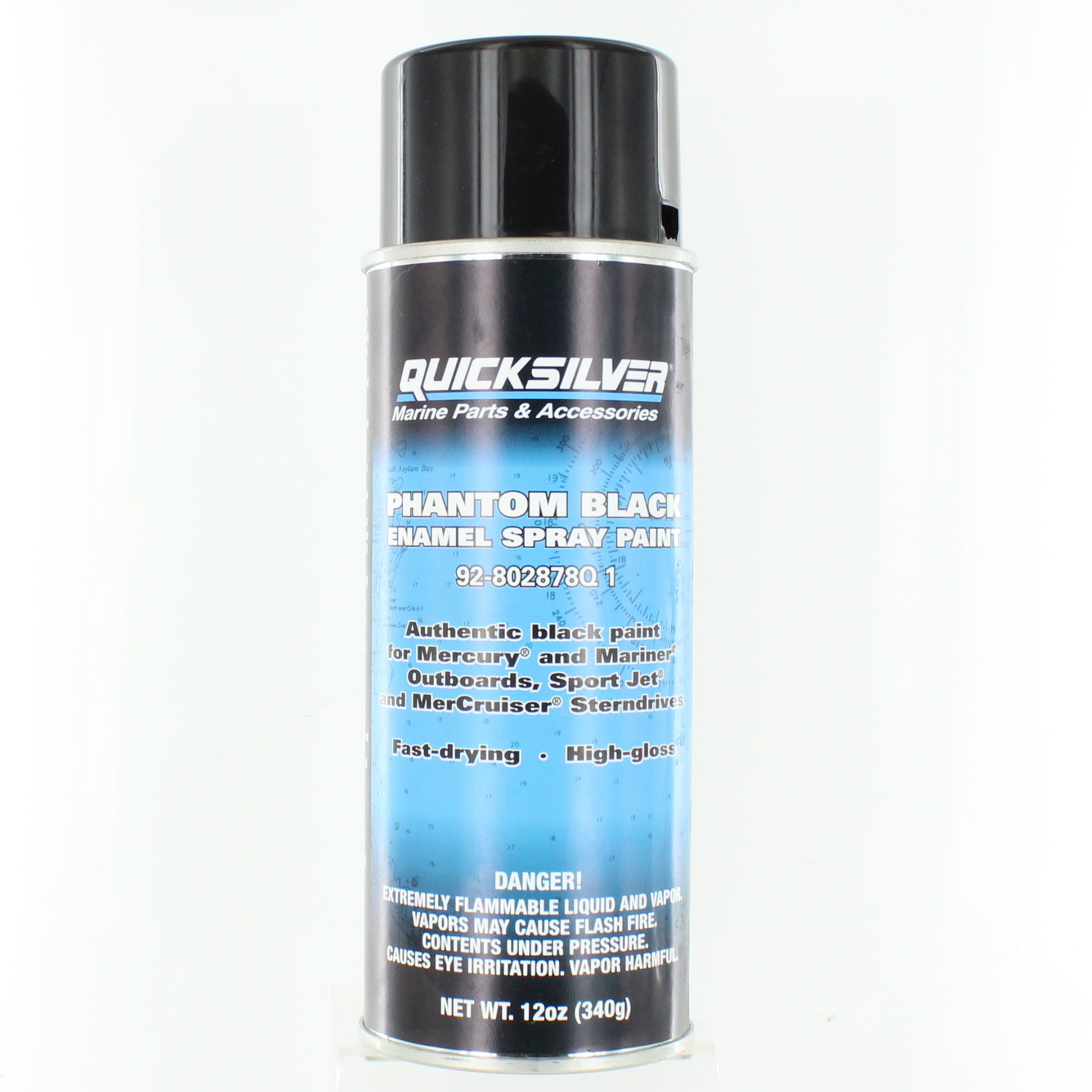 Mercury Marine/Mercruiser OEM Phantom Black Enamel Spray Paint, 92-802878Q1