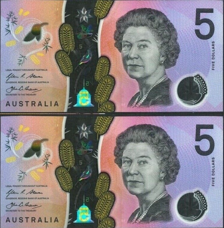 2016 Australian Consecutive Pair $5 CC16 0359485-86 1st Next Generation Polymers