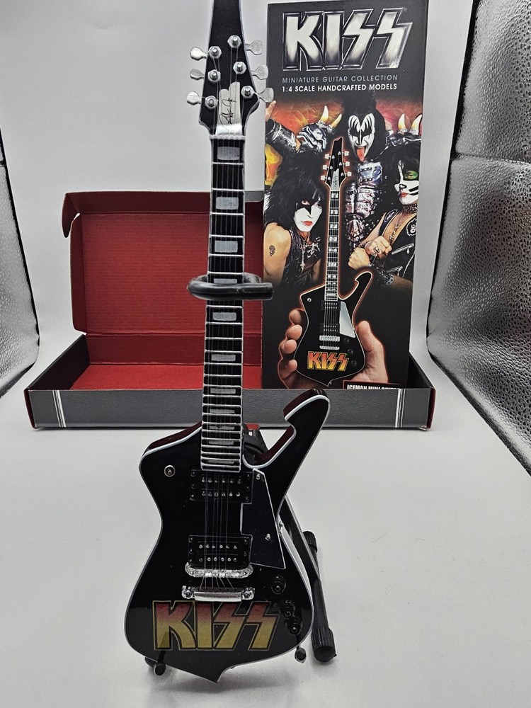 Kiss Paul Stanley Iceman Mini Guitar Collectable NEW w/Stand Axe Haven