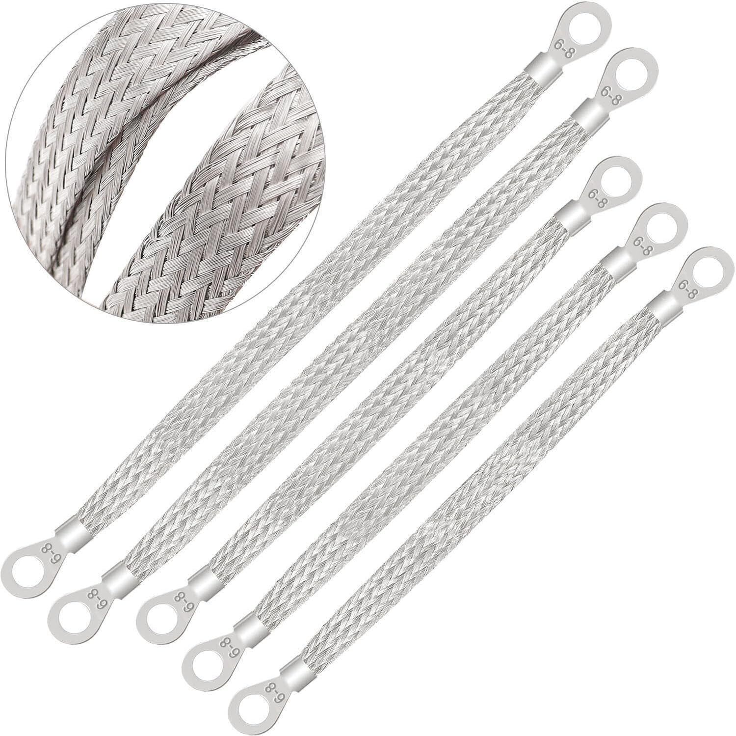 5)Universal Automotive Ground Strap Tinned Copper Car Engine Ground Strap Cable