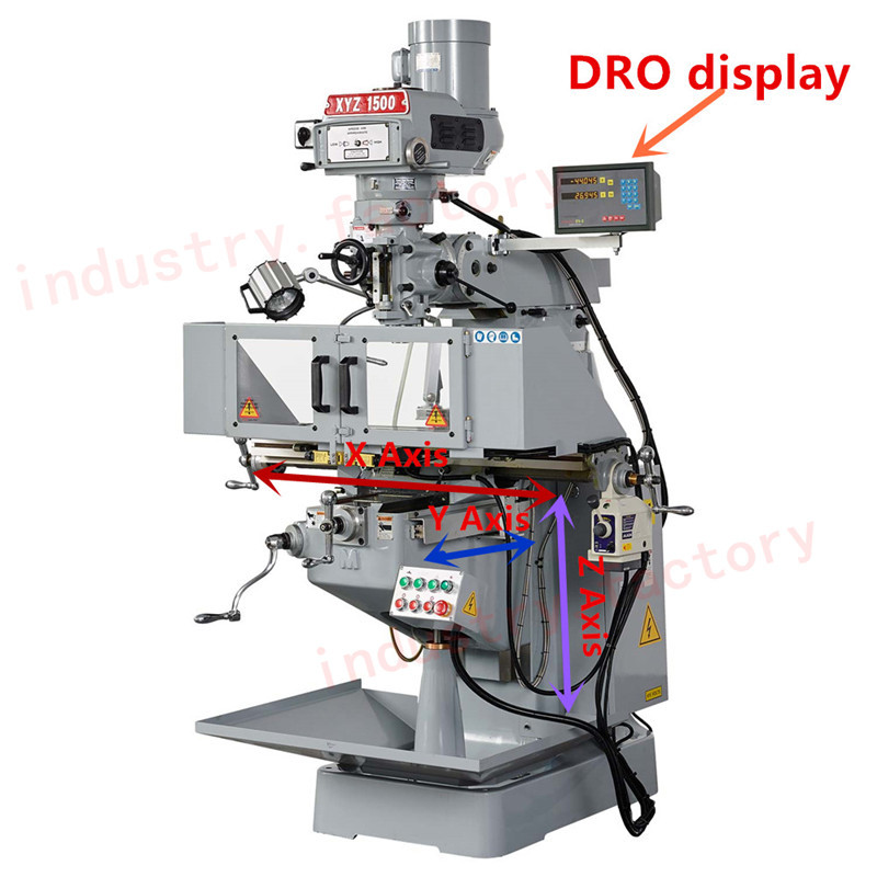 2 Axis Digital Readout DRO Encoder 5μm Linear Glass Scale 500 & 1000mm Kit Mill