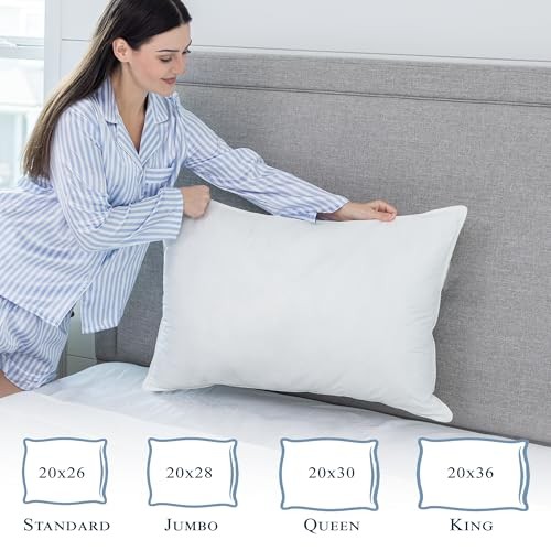 Feather/Down-Proof00% Cotton, Pillow Protector - Reduce Pokes with King 1