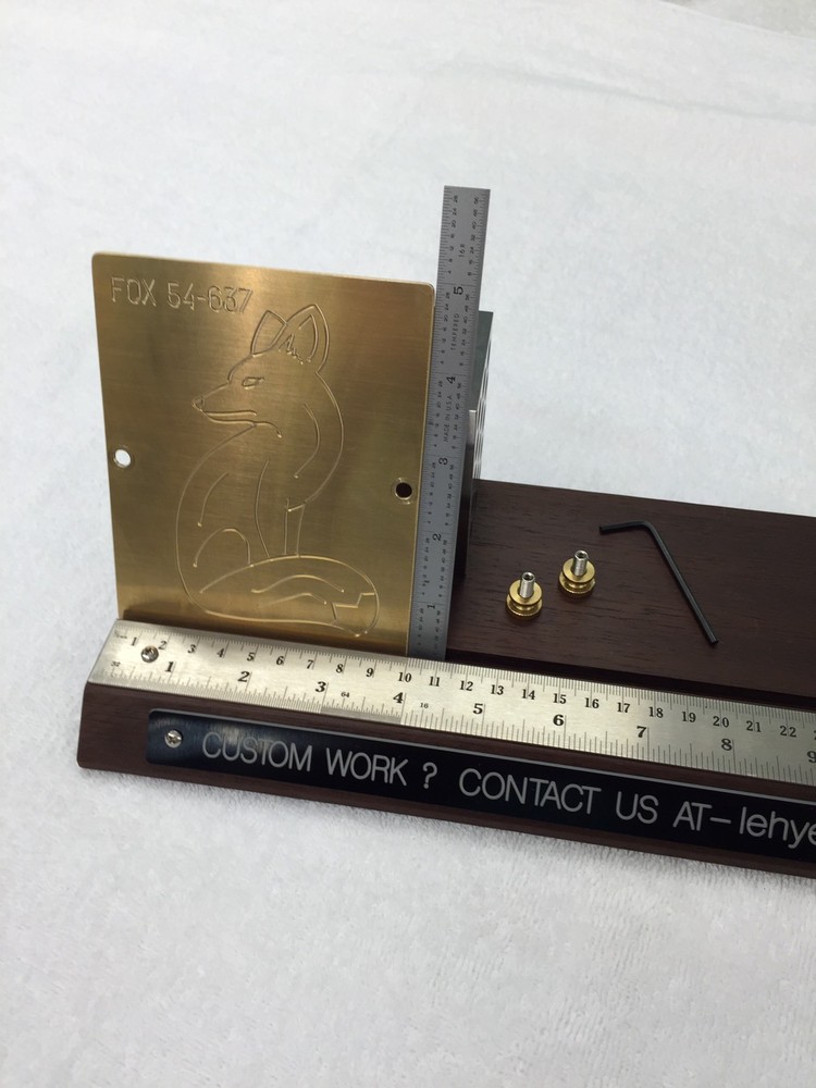 SITTING FOX MASTER TEMPLATE FOR NEW HERMES ENGRAVER SOLID BRASS ENGRAVING