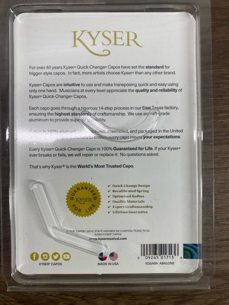KYSER QUICK CHANGE CAPO ABALONE KG6ABA (WCP030025)