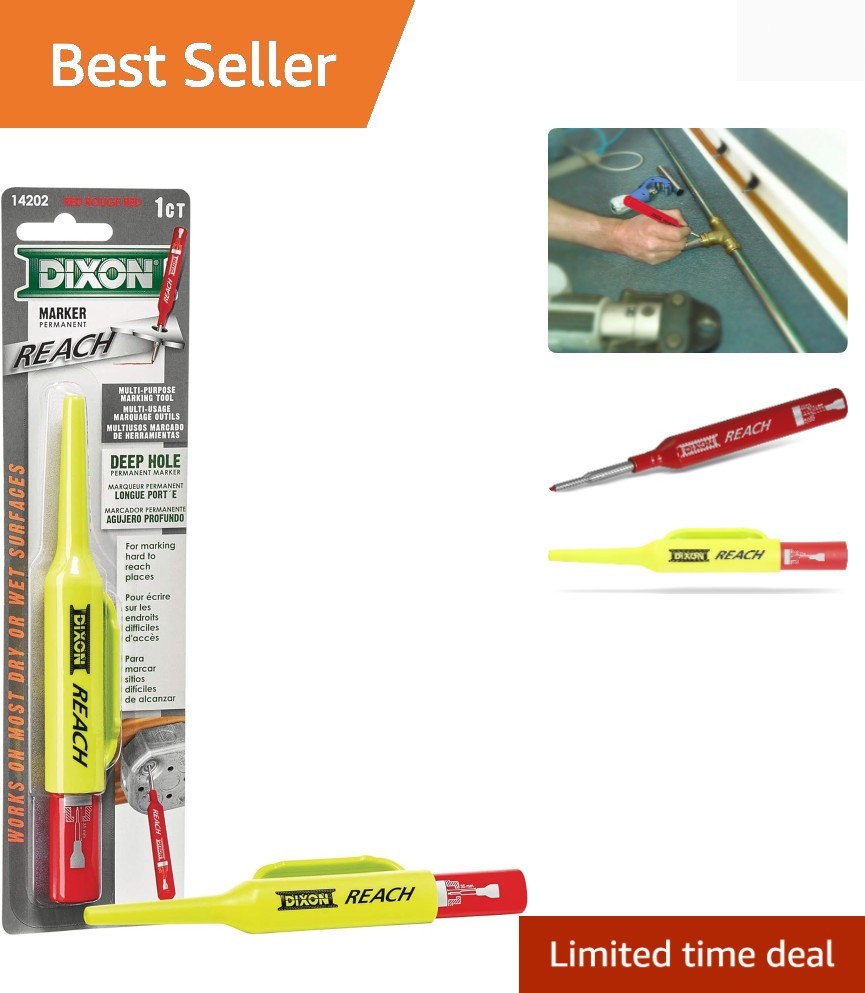 Versatile Deep Hole Permanent Marker in Red - Non-Toxic, Ideal for DIY Projects