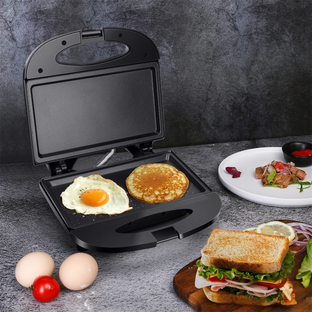 Sandwich Maker with Non-stick Deep Grid Surface for Egg, Ham, Steaks Compact ...