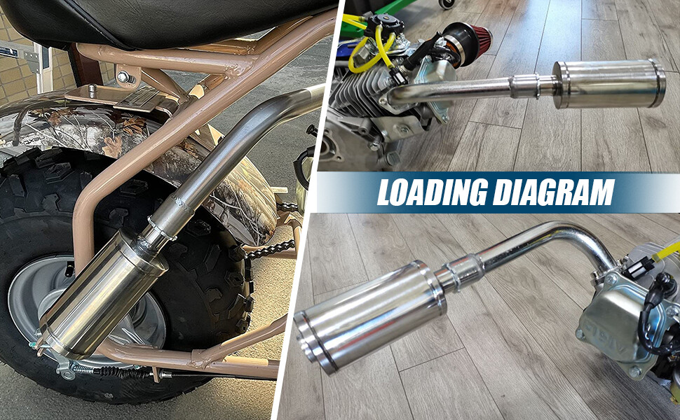 Exhaust Pipe Header & Muffler For Predator 196cc/212cc Honda GX160 GX200 Go Kart