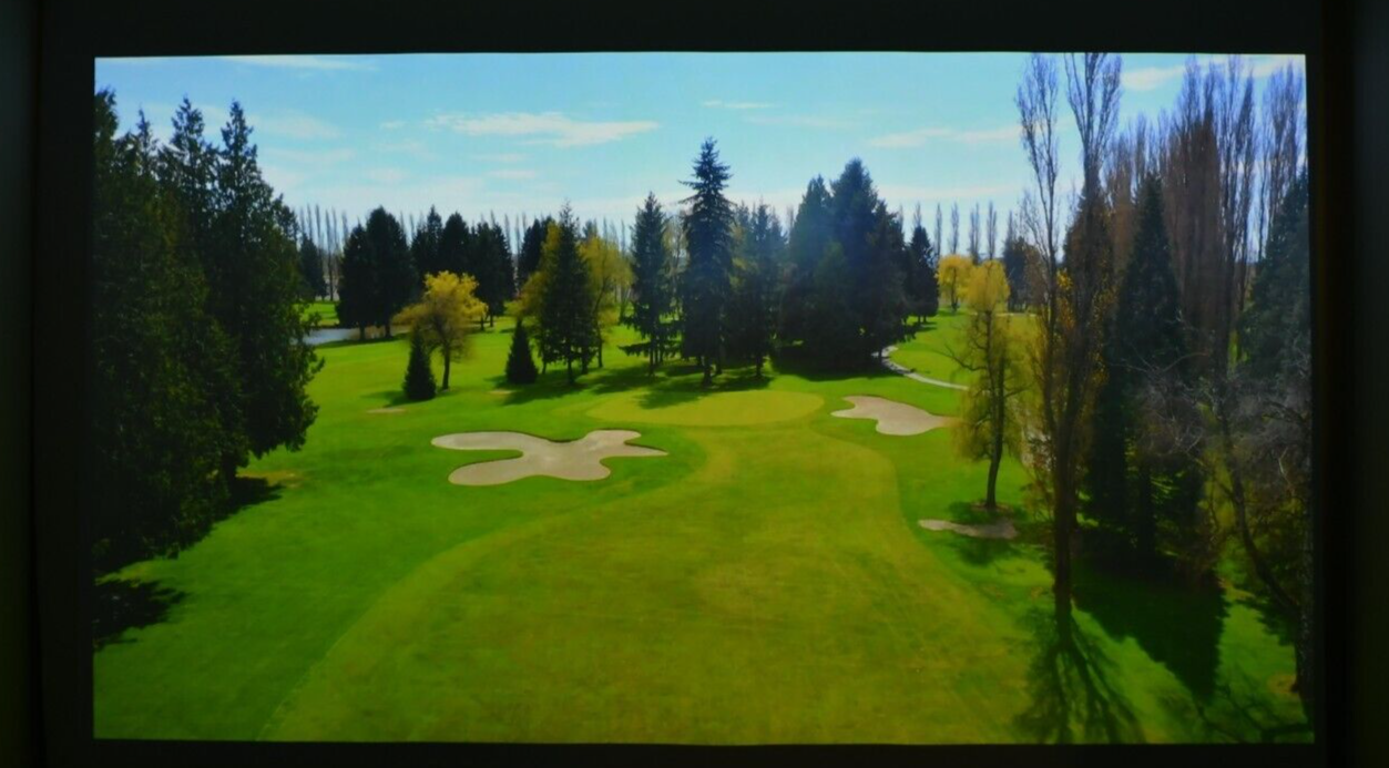 105"W 120"H Motorized Remote Golf Simulator Impact Retractable Screen Pro W pad