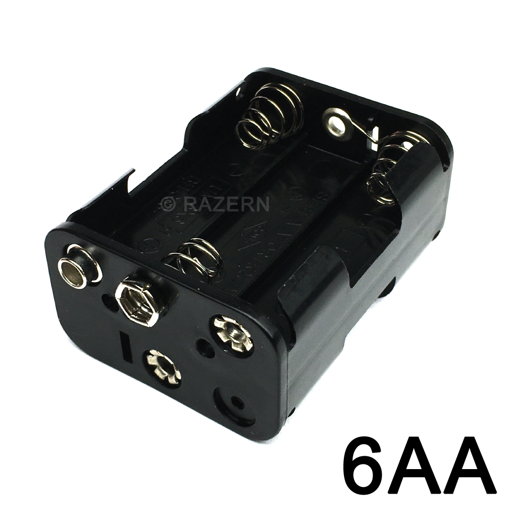 NEW Battery Holder for 6 x AA Cell (9V) with 9 Volt Snap Terminal *USA Seller*