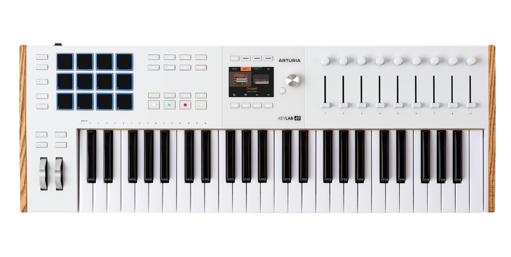Arturia KEYLAB 49-Key Mk3 White USB Midi Keyboard Controller+Stand+Microphone