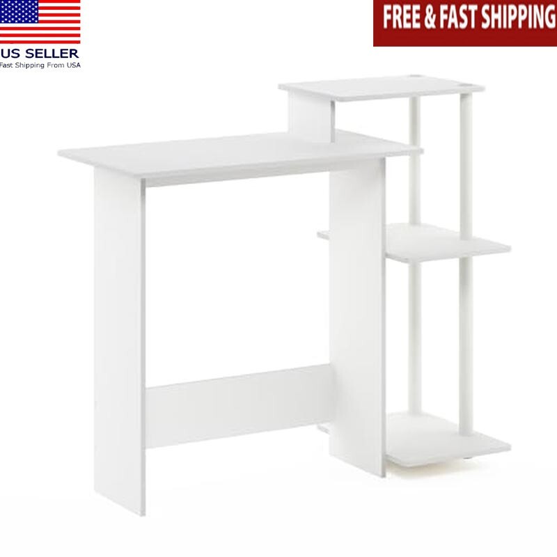 Compact Computer Desk Side Shelves Durable Easy Assembly Minimalist Design New