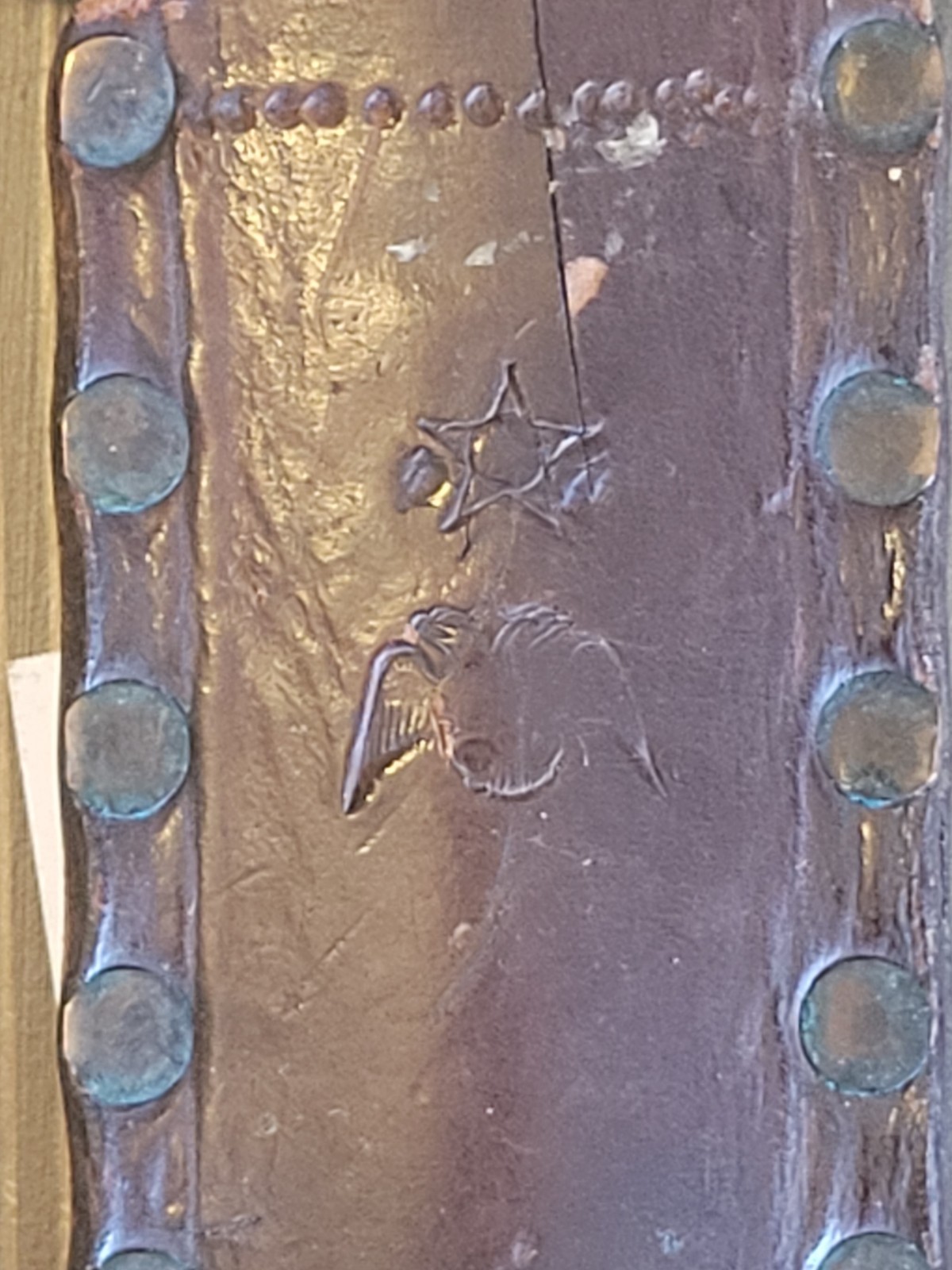 Antique Mid-1800s Stag Handle Fighting Knife with Sheath