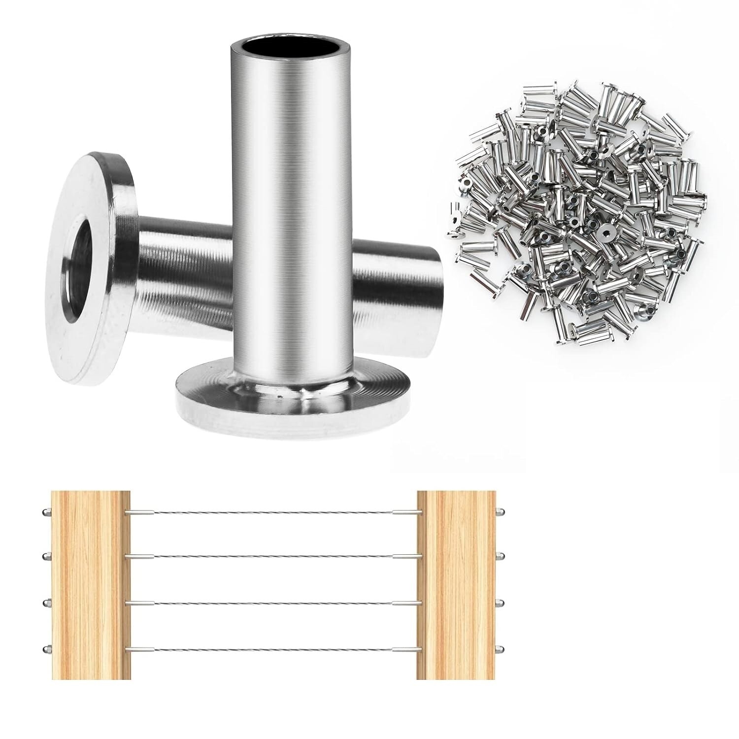 T316 Stainless Steel Protective Protector Sleeve for 1/8" & 3/16“ Cable Railing