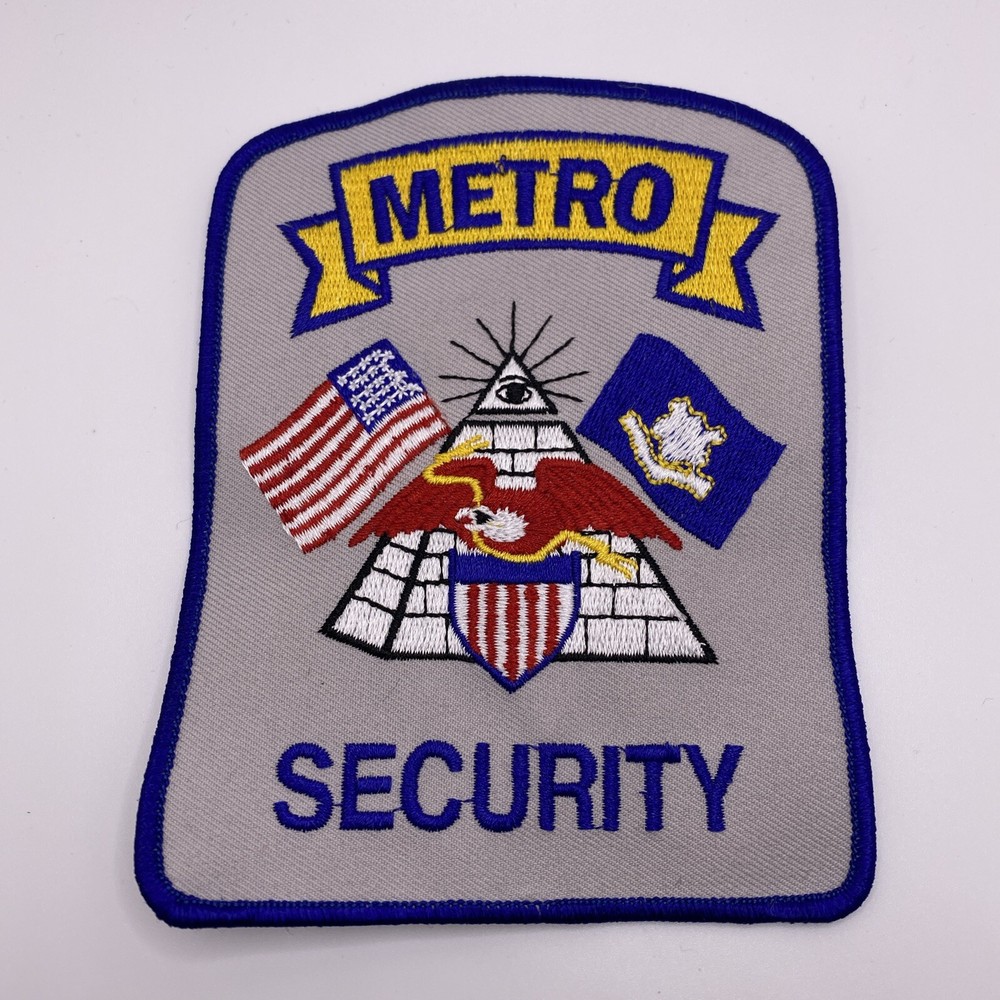 Metro Security, Security Guard Services, Embroidered Patch Crest Emblem