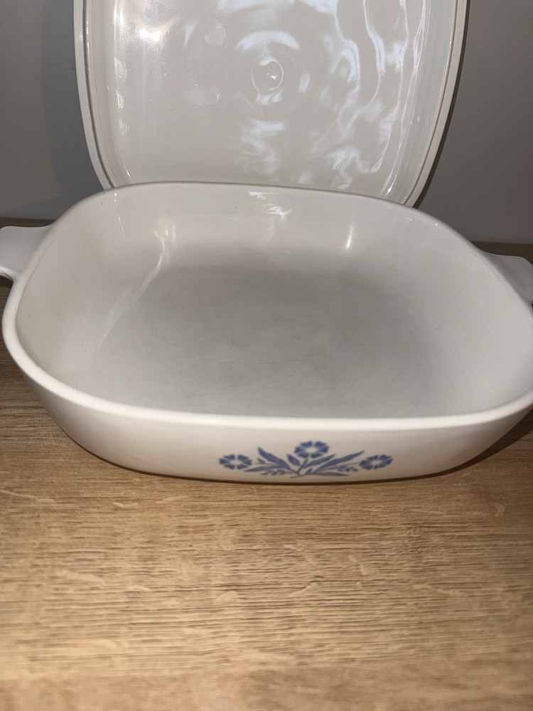Corning Ware Blue Cornflower Pyroceram 10" Casserole Baking Dish