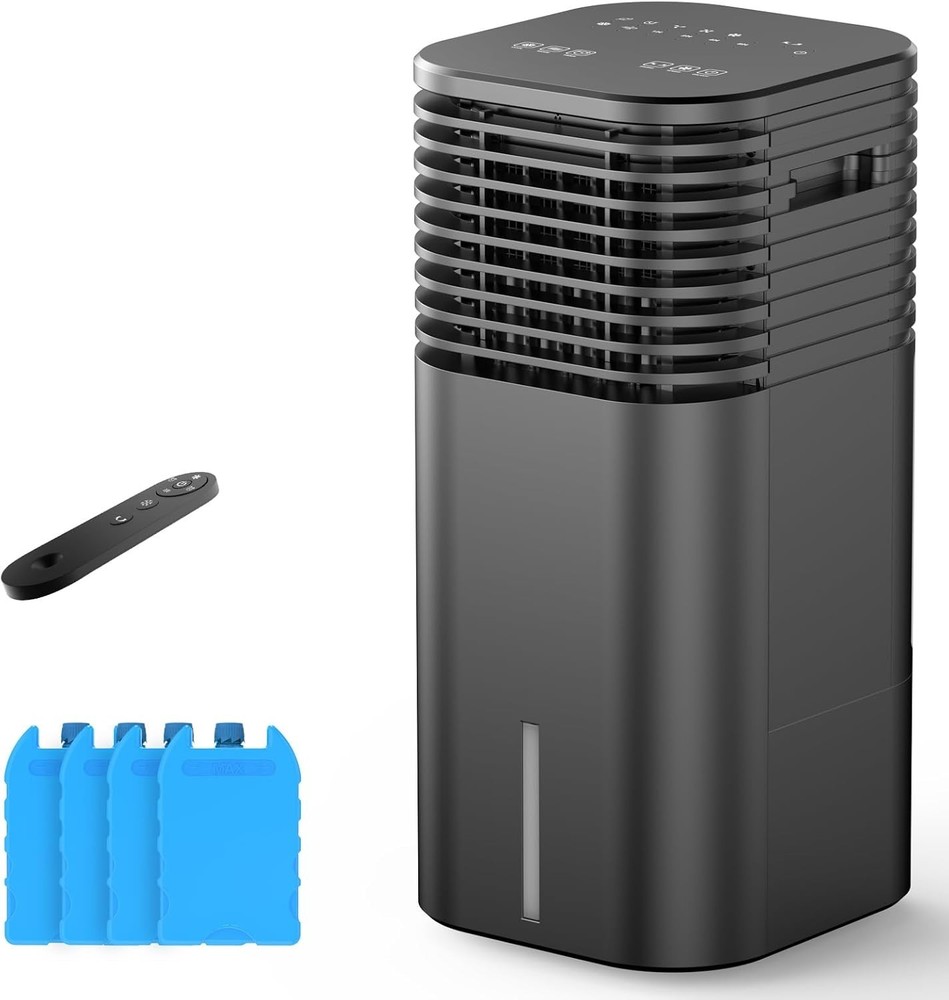 Windowless Portable Air Conditioner Timer Oscillation Remote 3-in-1 AC Black