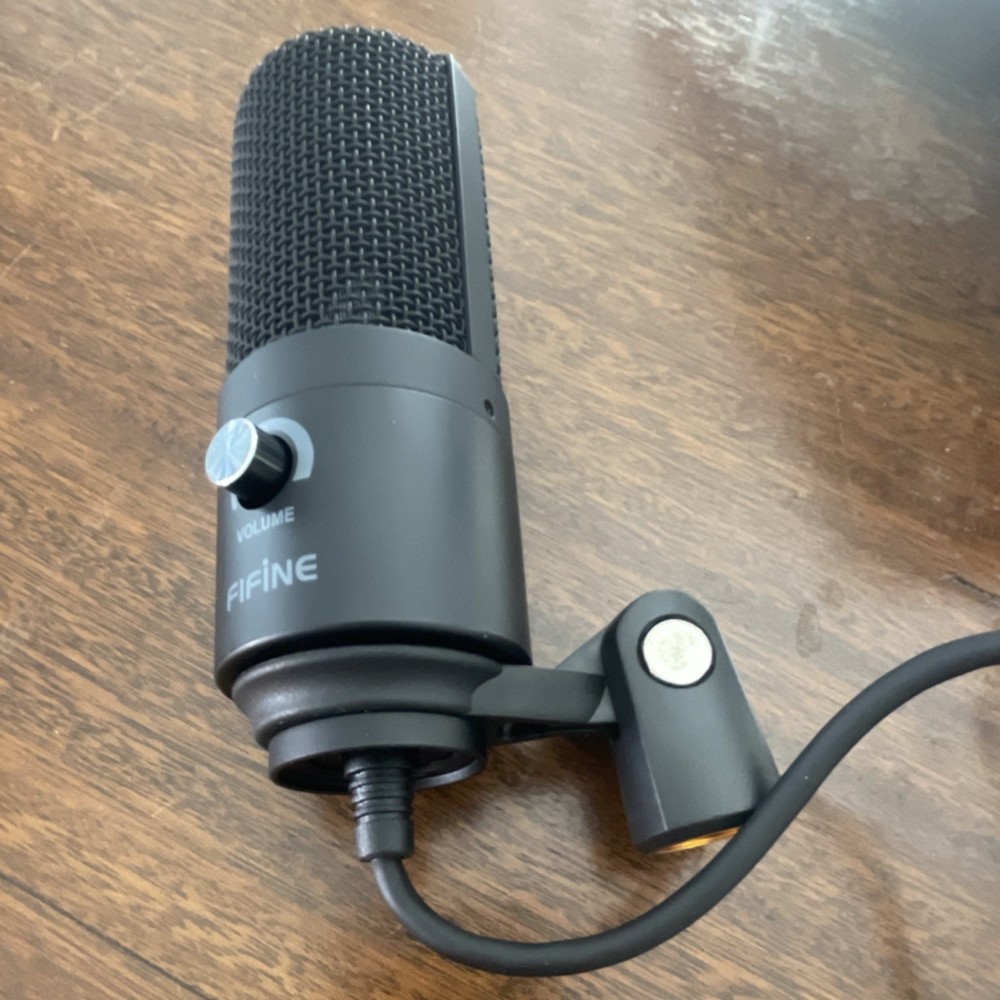 FIFINE K669B Series USB Condenser Microphone Black, Volume Control, Plug & Play
