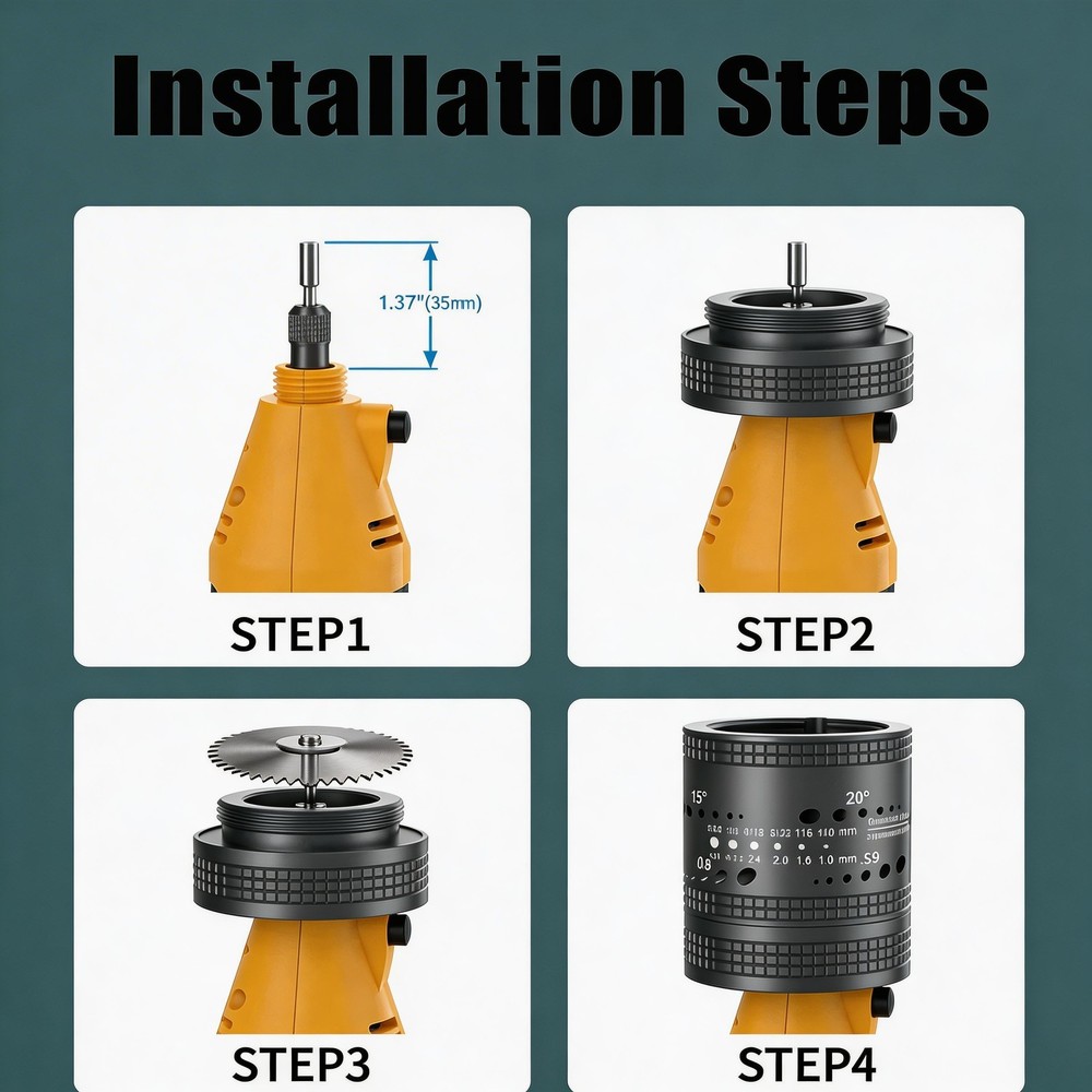 Tungsten Electrode Sharpener TIG Grinder Kit 6 Sizes 8 Angles Diamond