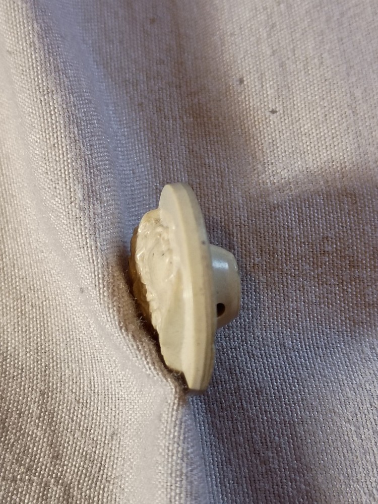 Antique Cameo Portrait Composition Button.