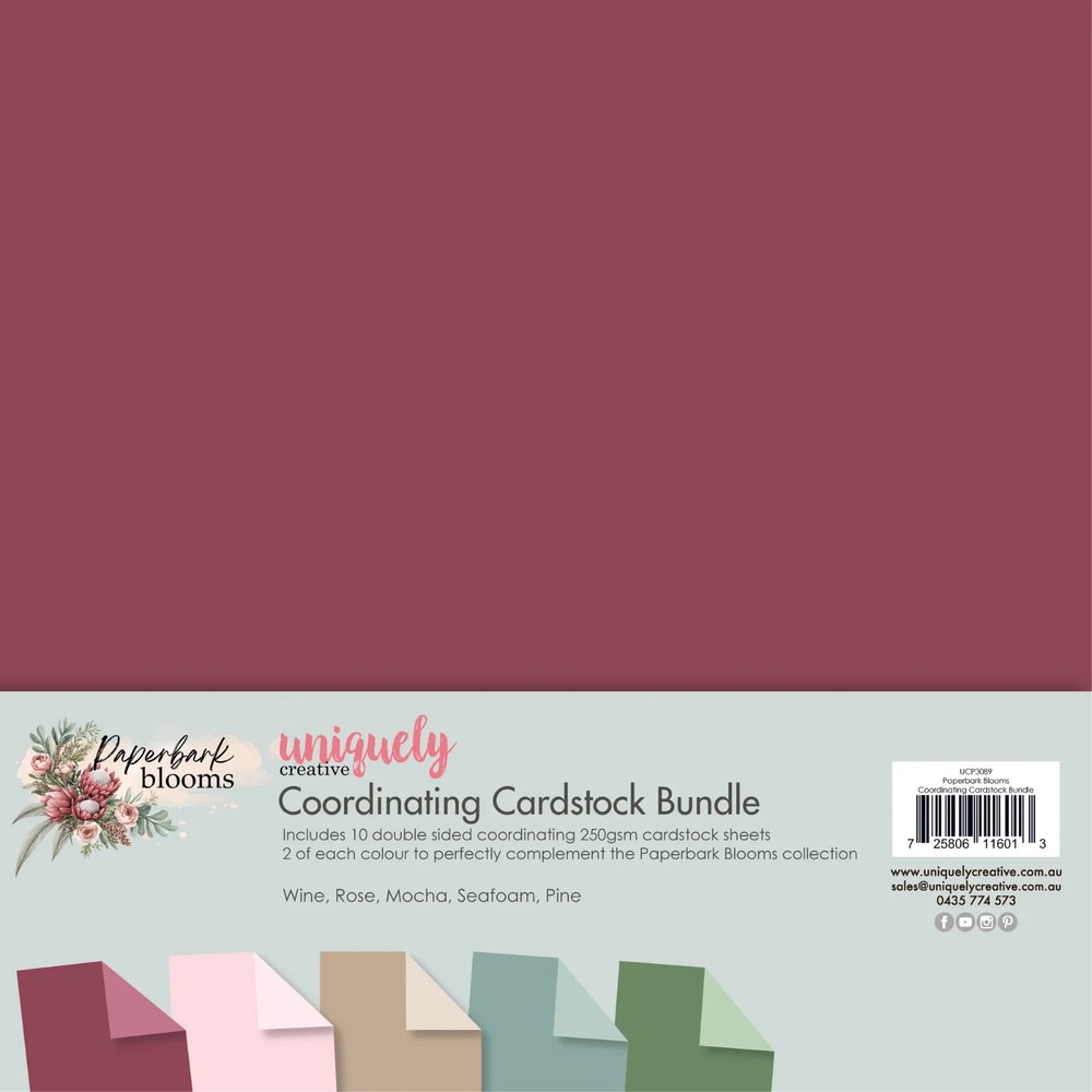 Paperbark Blooms Coordinating Cardstock Bundle by Uniquely Creative