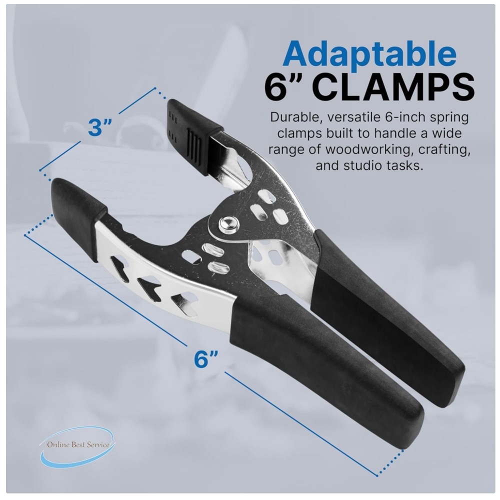 Rust-Resistant Spring Clamps - 3" Jaw, 12 Pack