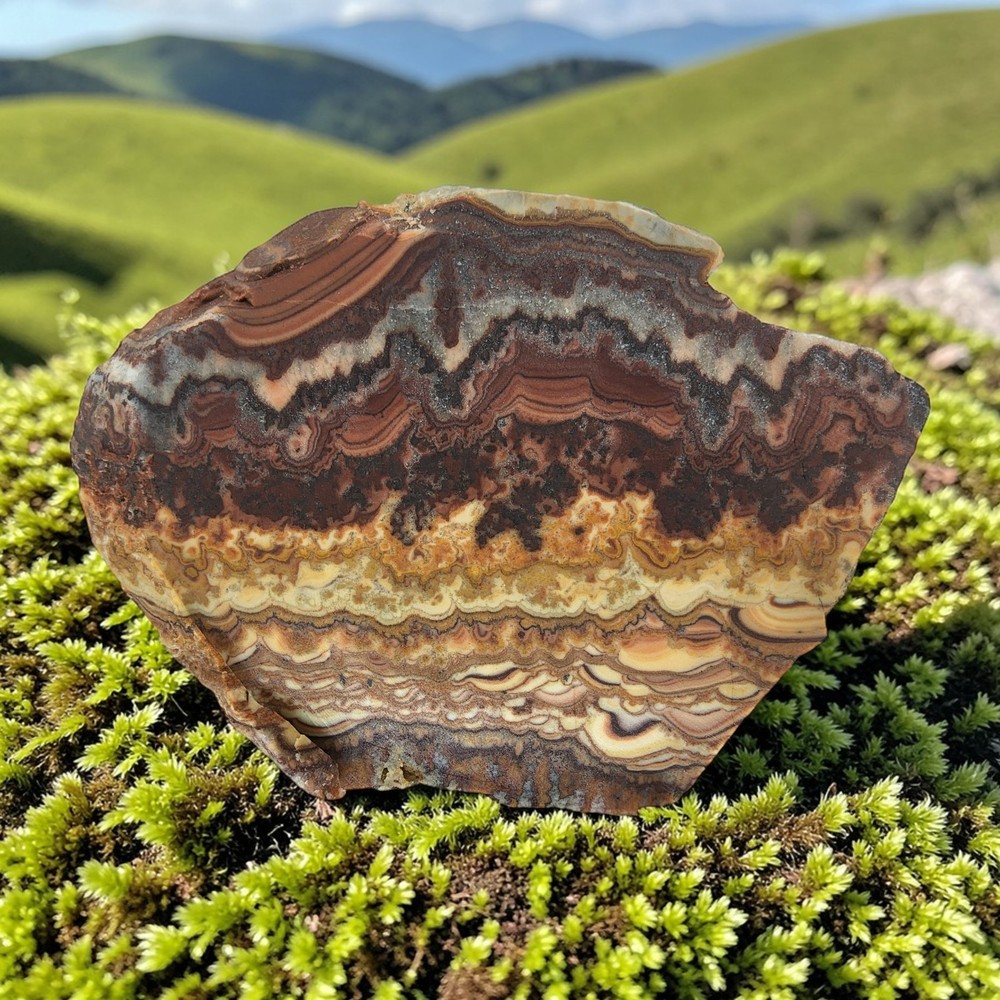 Wave, Rolling Hills, Dolomite, slab, cabbing rough, lapidary, #R-7005